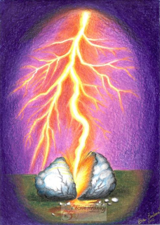 Meditační obrázek, živly - Blesk - A4, A5, A6